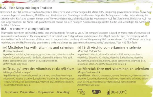 H&S Misteltee Mit Selen und Vitaminen 20 X 2 G Filterbeutel