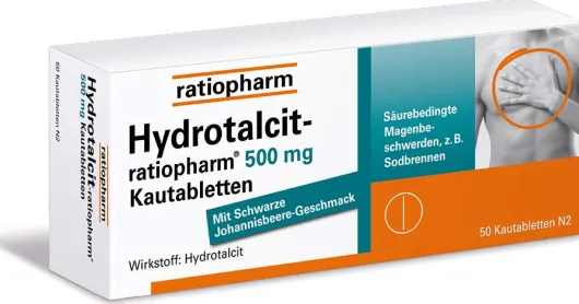 Hydrotalcit Ratiopharm 500 mg 50 Kautabletten