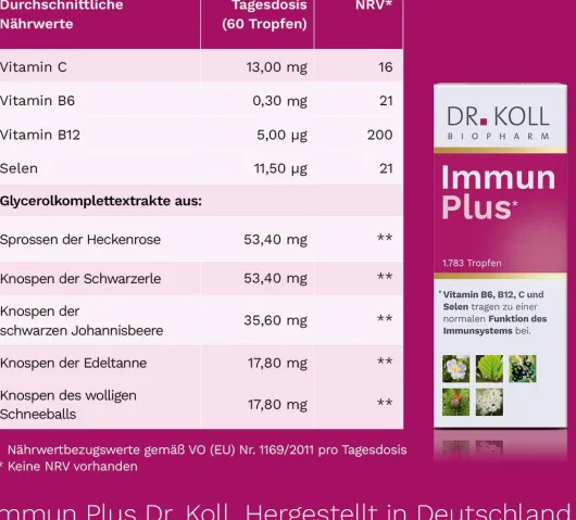 Immun Plus Dr.Koll Gemmo Vitamin B6 + B12 + Selen + 50 ml Tropfen