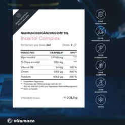 Inositol Komplex Chromium + Vitamin B6 + Folsäure K 240 Kapseln