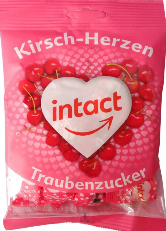 Intact Traubenzucker Beutel Herzen 75g