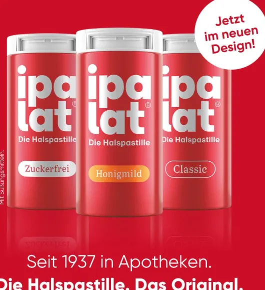 Ipalat Halspastillen honigmild ohne Menthol zuckerfrei 120 Pastillen