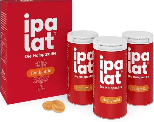 Ipalat Halspastillen honigmild ohne Menthol zuckerfrei 120 Pastillen