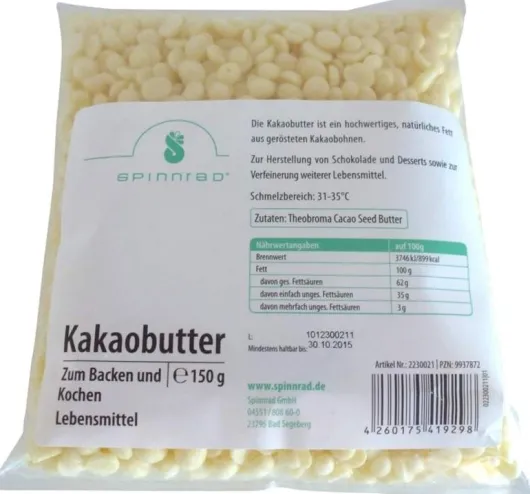 Kakaobutter 150 G Pellets zum Backen