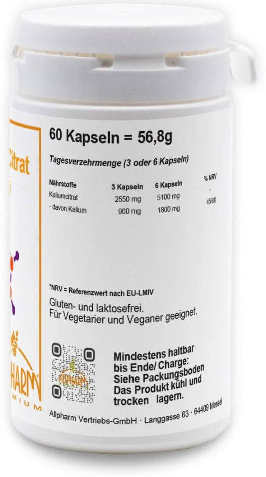 Kaliumcitrat 850 Allpharm 60 Kapseln