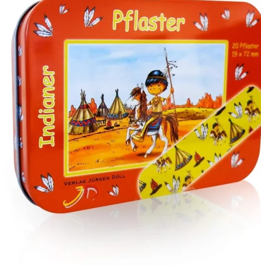 Kinderpflaster Indianer Dose