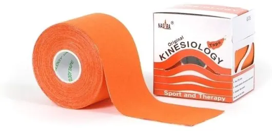 Kinesiotape Nasara 5 cm X 5 M Orange 6 Pflaster