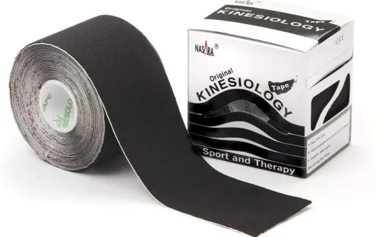 Kinesiotape Nasara 5 cm X 5 M Schwarz 1 Pflaster