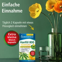 Klosterfrau Hanföl 800 mg + Goldmohn 30 Weichkapseln