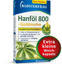 Klosterfrau Hanföl 800 mg + Goldmohn 30 Weichkapseln