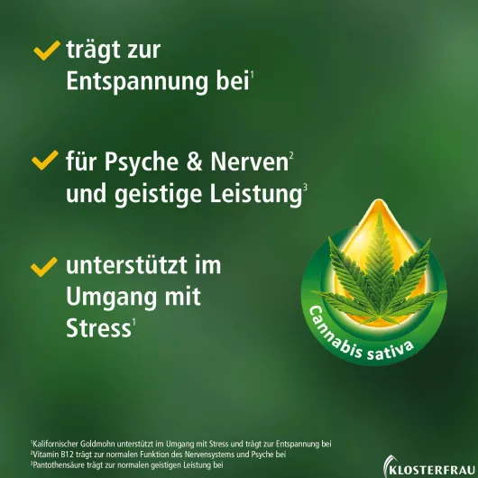 Klosterfrau Hanföl 800 mg + Goldmohn 30 Weichkapseln