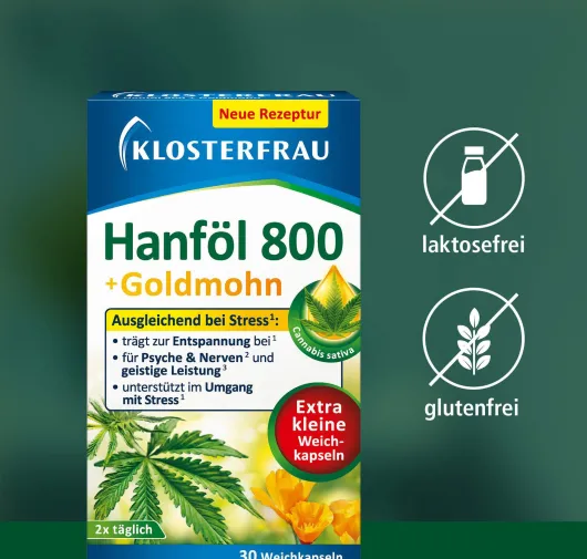 Klosterfrau Hanföl 800 mg + Goldmohn 30 Weichkapseln