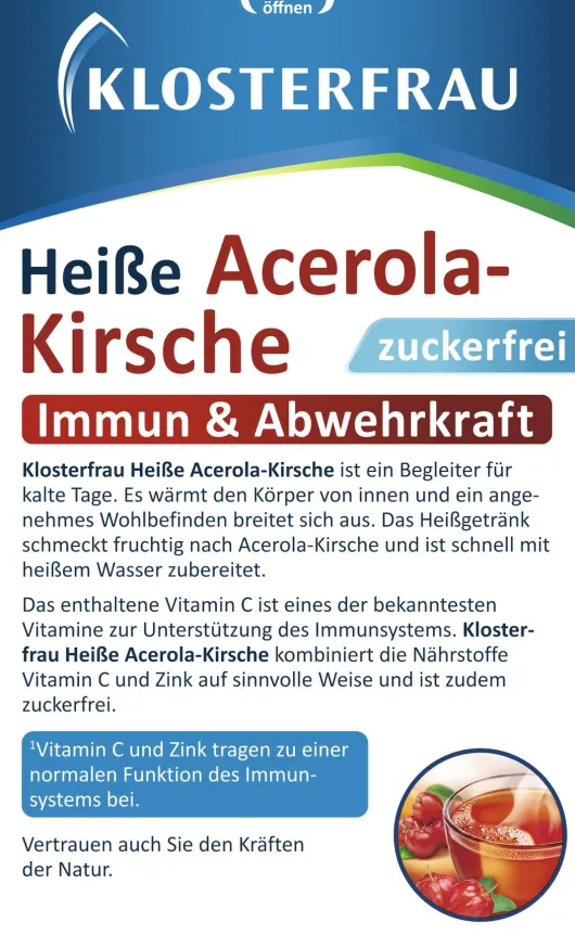 Klosterfrau Heiße Acerola-Kirsche Zuckerfrei 12 Beutel