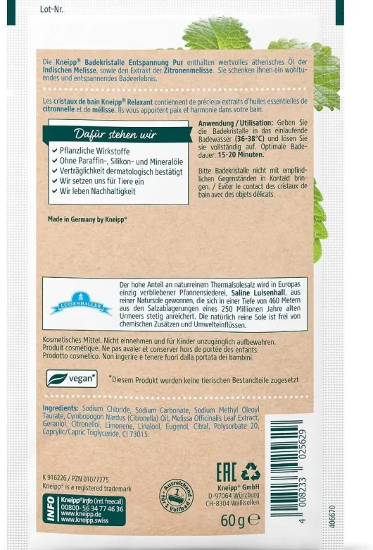 Kneipp Badekristalle Entspannung Pur 60 G