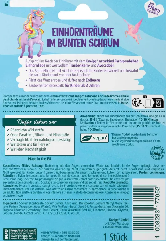 Kneipp Naturkind Farbsprudelbad Einhornliebe 1 Stück