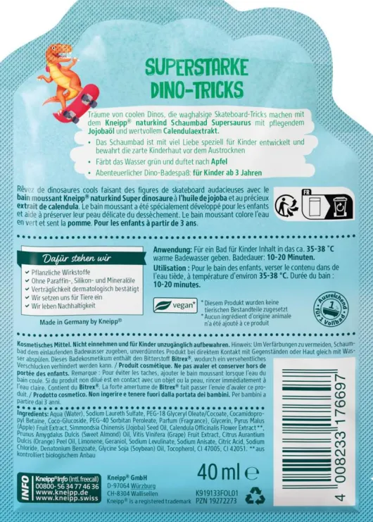 Kneipp Naturkind Schaumbad Supersaurus 40 ml