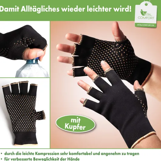 Komforthandschuhe mit Kupfer Vital Comfort 1 Paar Größe L-XL