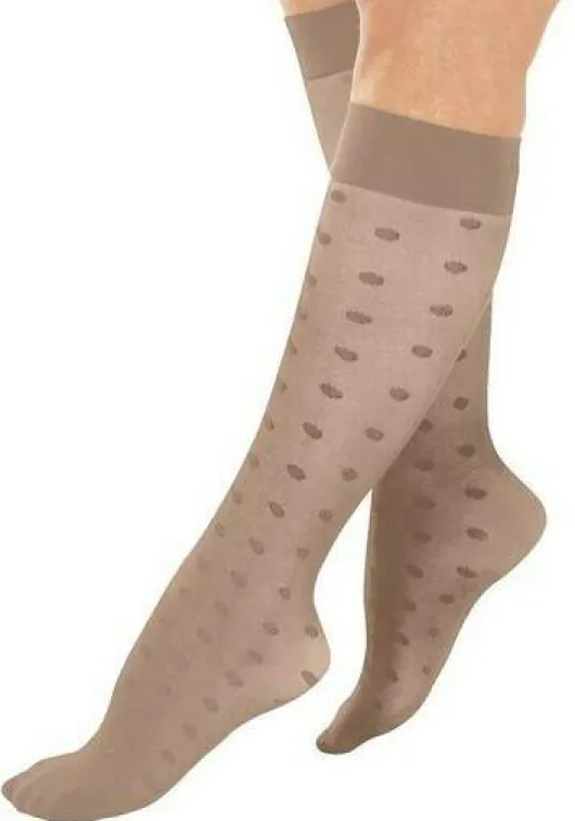 Kompressions Kniestrümpfe, beige, verschiedene Strukturen, Gr.37-41, 3 Paar