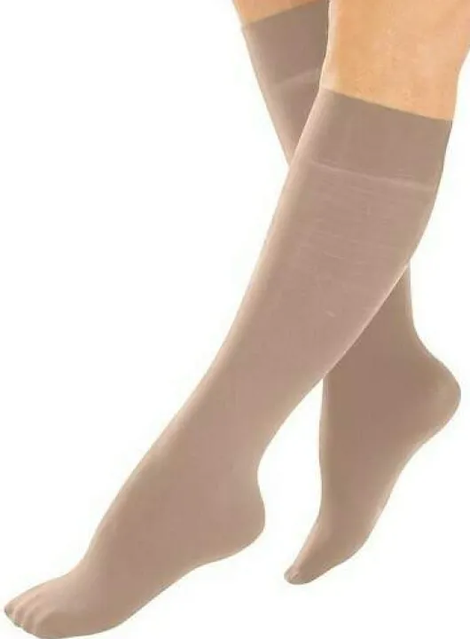 Kompressions Kniestrümpfe, beige, verschiedene Strukturen, Gr.37-41, 3 Paar