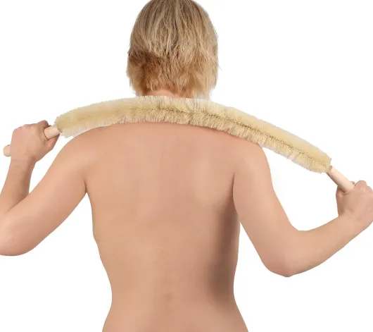 Körperbürste extra lang mit Naturborsten und Holzgriff 1 Stück