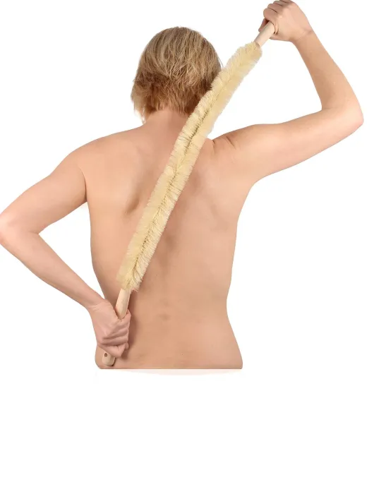 Körperbürste extra lang mit Naturborsten und Holzgriff 1 Stück