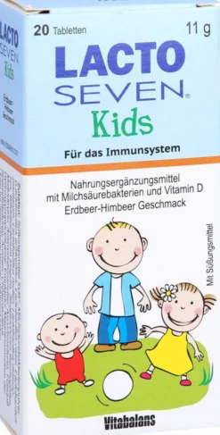 Lacto Seven Kids Erdbeer-Himbeer-Geschmack 20 Tabl.