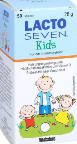 Lacto Seven Kids Erdbeer-Himbeer-Geschmack 50 Tabl.