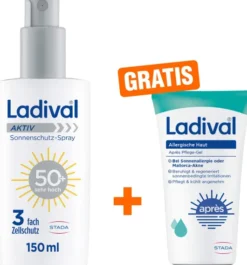 Ladival Aktiv Sonnenschutz-Spray LSF 50+ 150 ml + gratis allergische Haut Apres Pflege-Gel 50 ml