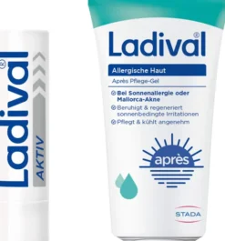 Ladival Aktiv UV-Schutzstift Lippen LSF 50+ 1 Stück + gratis Ladival allergische Haut Apres Pflege-Gel 50 ml