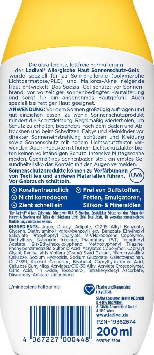 Ladival allergische Haut Sonnenschutz-Gel LSF 30 200 ml