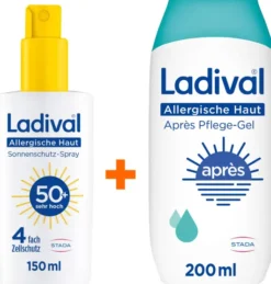 Ladival allergische Haut Sonnenschutz-Spray LSF 50+ 150 ml + allergische Haut Apres Pflege Gel 200 ml
