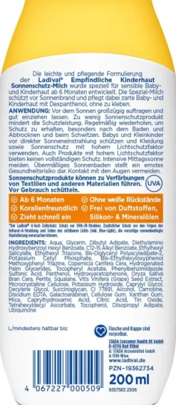 Ladival empfindliche Kinderhaut Milch LSF 50+ 200 ml