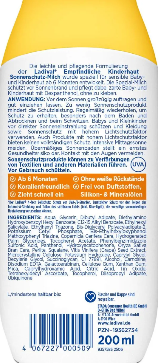 Ladival empfindliche Kinderhaut Milch LSF 50+ 200 ml