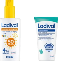 Ladival empfindliche Kinderhaut Spray LSF 50+ 150 ml + gratis allergische Haut Apres Pflege Gel 50 ml