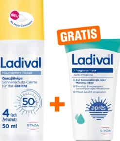 Ladival Hautbarriere Repair Sonnenschutz LSF 50+ 50 ml + gratis Ladival allergische Haut Apres Pflege-Gel 50 ml