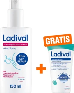Ladival sonnengestresste Haut Akut Spray 150 ml + gratis Ladival allergische Haut Apres Pflege-Gel 50 ml