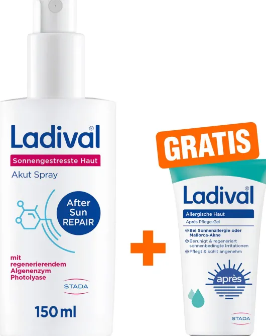 Ladival sonnengestresste Haut Akut Spray 150 ml + gratis Ladival allergische Haut Apres Pflege-Gel 50 ml