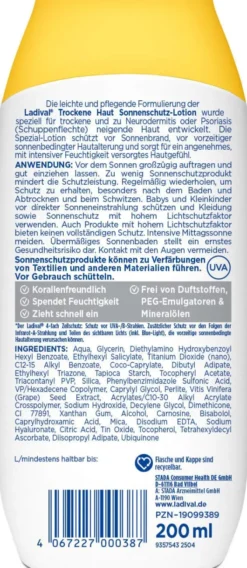 Ladival trockene Haut Sonnenschutz-Lotion LSF 50+ 200 ml