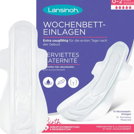Lansinoh Wochenbett-Einlagen Wochen 0-2 10 Stück