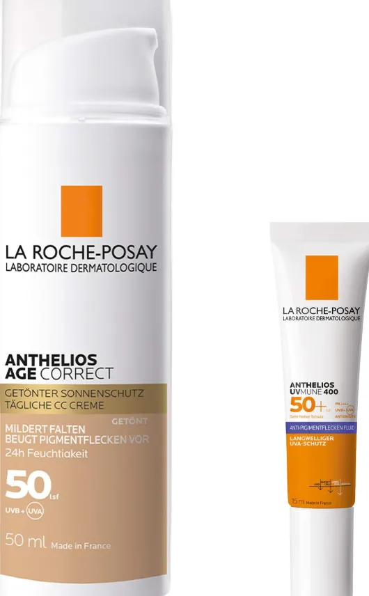 La Roche Posay Anthelios Age Correct getönt LSF 50 50 ml Creme + gratis Anthelios Anti-Pigment Fluid 15 ml