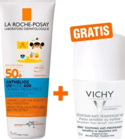La Roche Posay Anthelios Dermo-Kids Hydratisierende Milch UVMune LSF50 75 ml + gratis Vichy Deo Roll-on 48h 50 ml