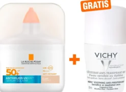 La Roche Posay Anthelios UV Air Serum LSF 50+ Getönt hell 50 ml + gratis Vichy Deo Roll-on Anti Flecken 48h 50 ml