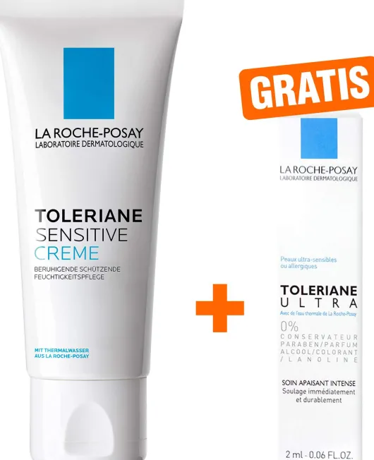 La Roche Posay Toleriane Sensitive Creme 40 ml + gratis Dermallergo Augencreme 2 ml