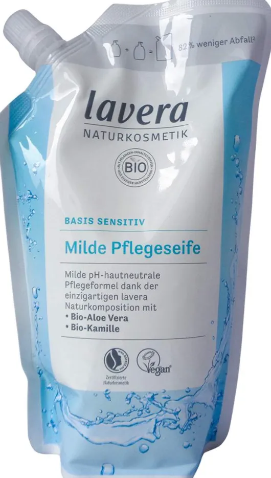 Lavera Basis Sensitiv Pflegeseife Mild 500 ml Nachfüllbeutel
