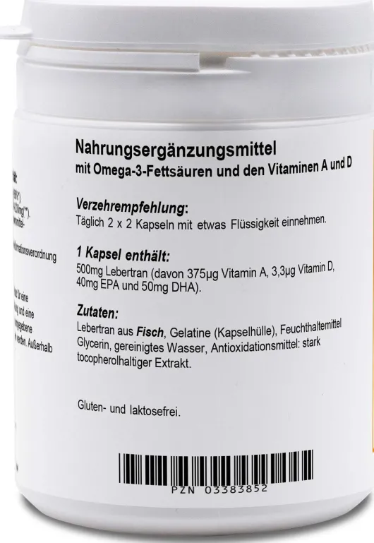 Lebertran Kapseln 500 mg 200 Kapseln