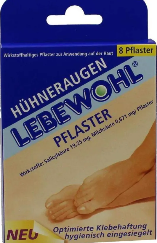 Lebewohl Hühneraugen 8 Pflaster