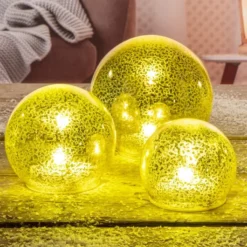 LED Glas Kugeln - 3er Set