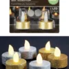 LED Teelichter Glitter Gold-farbig 2er Set