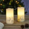 LED-Wachskerze mit Aufdruck 2er-Set