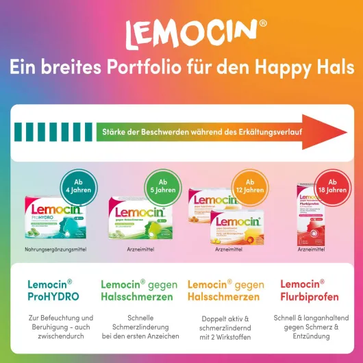 Lemocin gegen Halsschmerzen mit Orangengeschmack 24 Lutschtabletten